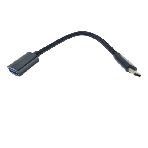 Adaptor premium OTG , USB 3.1 mama la USB tip C tata , Revolution 115, cablu cu invelis textil, carcasa aluminiu, negru [7]