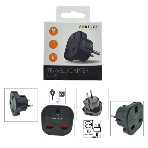 Adaptor priza UK la tip priza Europa, Forever 39437, negru [5]