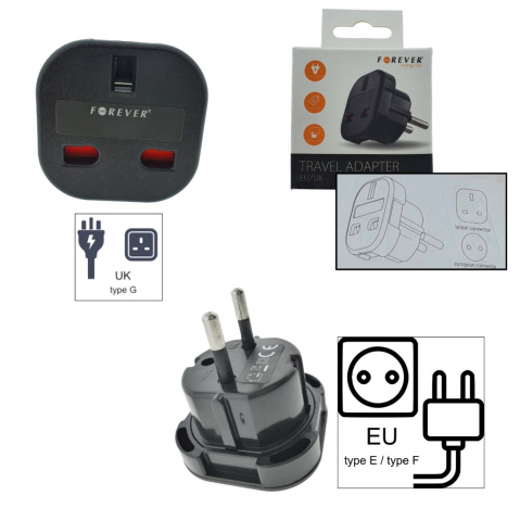 Adaptor priza UK la tip priza Europa, Forever 39437, negru [3]