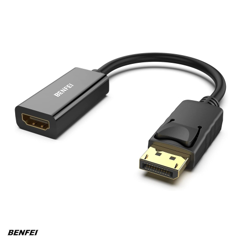 Adaptoare HDMI - Adaptor unidirectional Benfei, DisplayPort 1.2 la HDMI 1.4 4K, cablu 0.15m, Negru