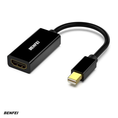 Adaptoare HDMI - Adaptor unidirectional Benfei mini DisplayPort to HDMI, Full HD 1920x1080 @ 60Hz, cablu 0.15m, Negru
