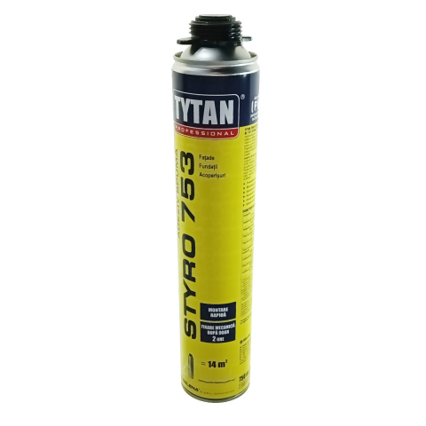 Spume poliuretanice - Adeziv spuma pentru izolari termice la exterior, Styro 753 Tytan Professional, 750ml
