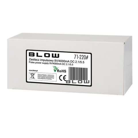 Alimentator de 9V-4A, 36W, cu mufa jack 2.1x5.5mm, cabluri alimentare de 1.1m si 0.9m, Blow 11940, negru [4]