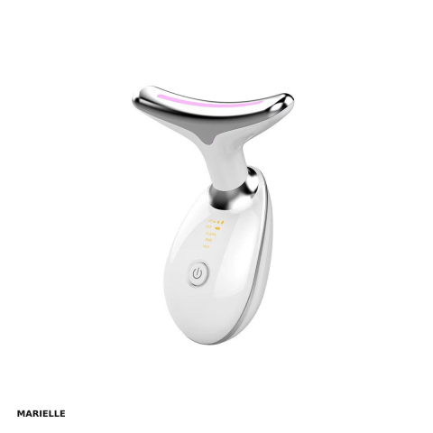 Aparate cosmetice - Aparat de masaj facial cu efect de lifting, Marielle, cu microcurenti EMS, lumina LED si caldura usoara, pentru ingrijirea fetei si a gatului