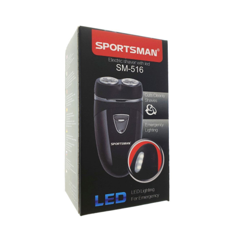 Aparat de ras electric,Sportsman SM-516,cu baterii AA si lanterna 3 led,negru [18]