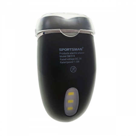 Aparat de ras electric,Sportsman SM-516,cu baterii AA si lanterna 3 led,negru [3]