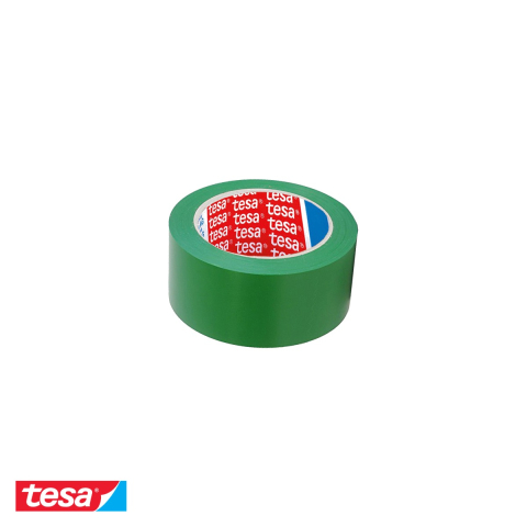 Bricolaj - Banda adeziva de marcare verde Tesa, PVC plastifiat, adeziv cauciucat, 50mm x 33m, pentru cai de acces si zone restrictive