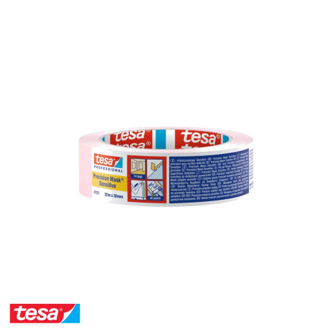 Bricolaj - Banda adeziva de mascare Tesa, precizie ridicata, pentru suprafete sensibile, 30mm x 50m