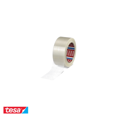 Bricolaj - Banda adeziva monofilament Tesa 4590, rezistenta la rupere, 50m x 50mm, pentru legare si paletizare industriala
