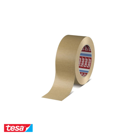 Bricolaj - Banda adeziva pentru ambalare Tesa 4713, hartie maro creponata, rola 50m x 50mm