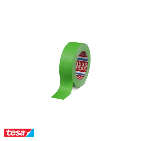 Bricolaj - Banda adeziva textila Tesa 4671 verde neon, rezistenta, 25m x 25mm, pentru marcare si ambalare