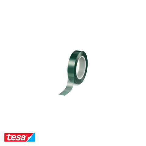 Bricolaj - Banda adeziva verde termorezistenta Tesa 50600, suport poliester, adeziv siliconic, rezistenta 220°C, 66m x 25mm, pentru mascare electrostatica