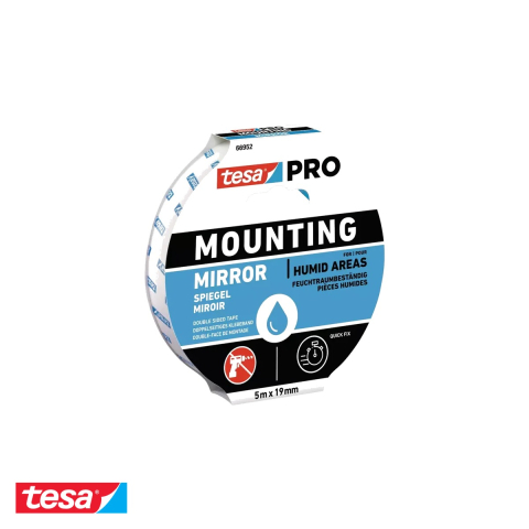Bricolaj - Banda dublu adeziva Tesa Pro 66952, spuma, 5m x 19mm, pentru fixare oglinzi si suprafete netede