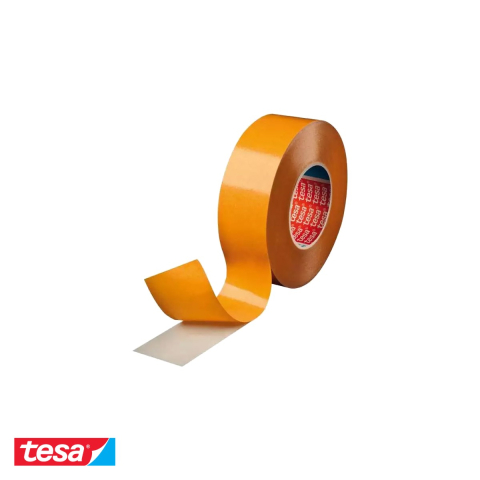 Bricolaj - Banda dublu adeziva Tesa, suport polipropilenic cu adeziv cauciuc sintetic, fixare generala si ambalare, 50 m x 50 mm