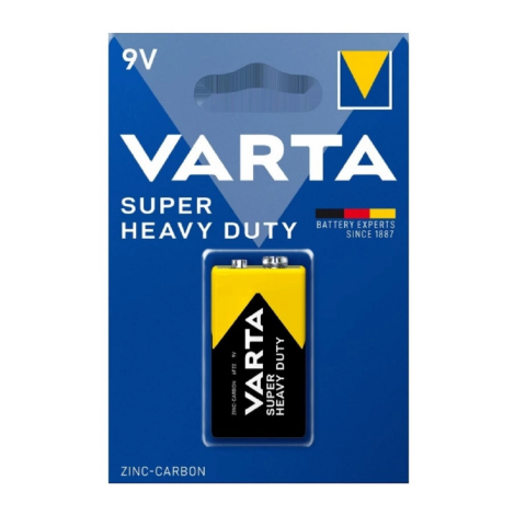 Baterii Heavy Duty 6F22 9V - Baterie de 9V, Varta Super Heavy Duty 55642, 6F22, in blister