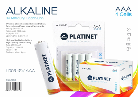 Baterii alcaline PRO LR03 Platinet tip AAA, 4 bucati/blister (pret/set) [3]