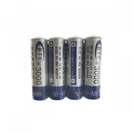 Baterii reancarcabile BTY AA R06, 1.2V, 3000mAh Ni-MH,set 4 bucati (pret/set) [3]