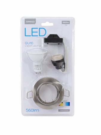 Iluminare si Electrice - Bec Led Omega 43491 tip spot,2800K GU10 7W,560lm,lumina calda,cu suport complet