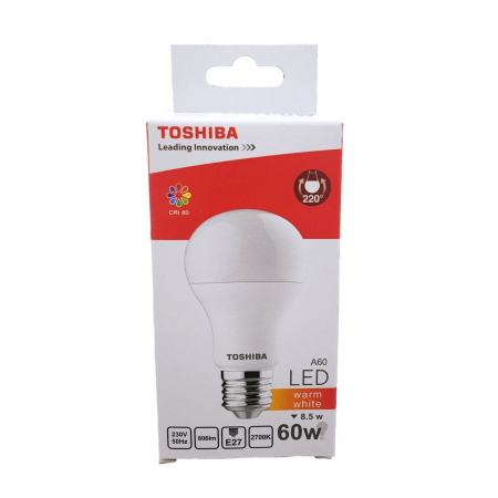 Bec led Toshiba A60 2700K E27 8.5W,806lm,lumina calda [2]