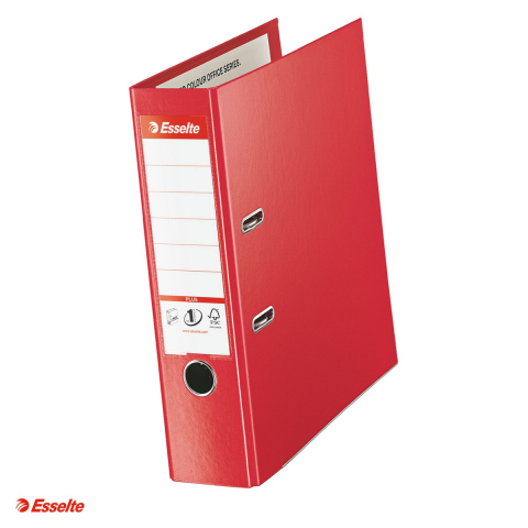 Bibliorafturi - Biblioraft Esselte No.1 Power Jumbo Plus VIVIDA, PP/PP, 80 mm, capacitate 600 coli (80 g/mp), rosu