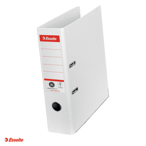 Bibliorafturi - Biblioraft Esselte No.1 Power Recycled, carton, A4, 75 mm, capacitate 500 coli (80 g/mp), alb