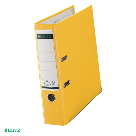 Bibliorafturi - Biblioraft Leitz 180°, PP, A4, 80 mm, capacitate 600 coli (hartie de 80g), pentru arhivare, galben