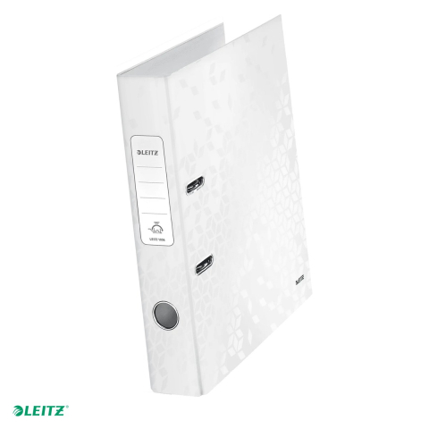 Bibliorafturi - Biblioraft Leitz 180° WOW, carton laminat, A4, 52 mm, capacitate 350 coli (80 g/mp), alb