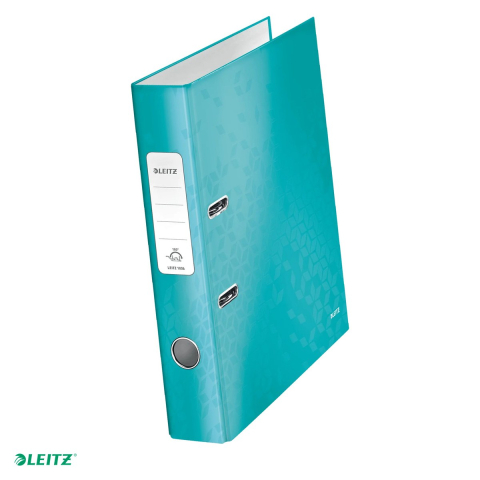 Bibliorafturi - Biblioraft Leitz 180° WOW, carton laminat, A4, 52 mm, capacitate 350 coli (80 g/mp), turcoaz