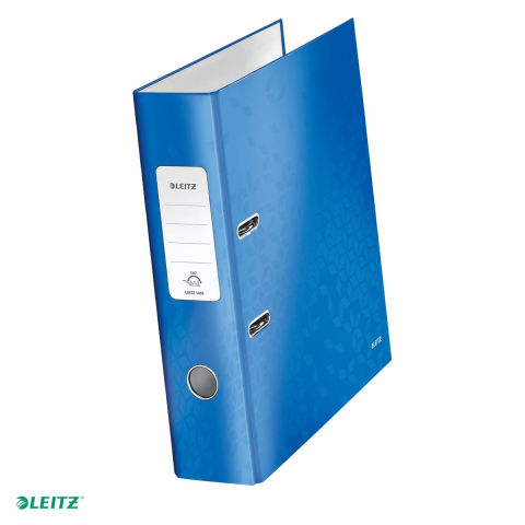 Bibliorafturi - Biblioraft Leitz 180° WOW, carton laminat, A4, 80 mm, capacitate 600 coli (80 g/mp), albastru