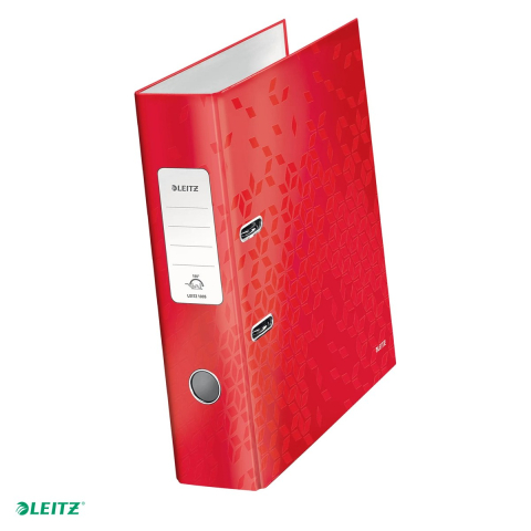 Bibliorafturi - Biblioraft Leitz 180° WOW, carton laminat, A4, 80 mm, capacitate 600 coli (80 g/mp), rosu