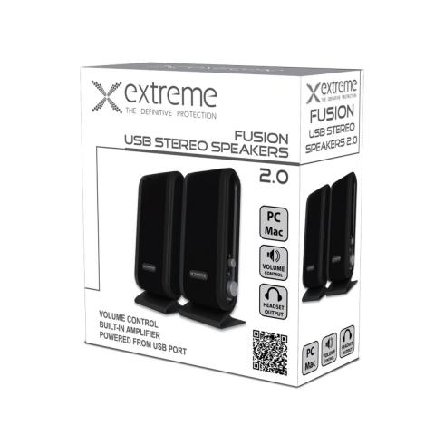Boxe 2.0 Stereo, 4W, Extreme Fusion, USB si jack 3.5mm, aux in, control volum, negre [1]