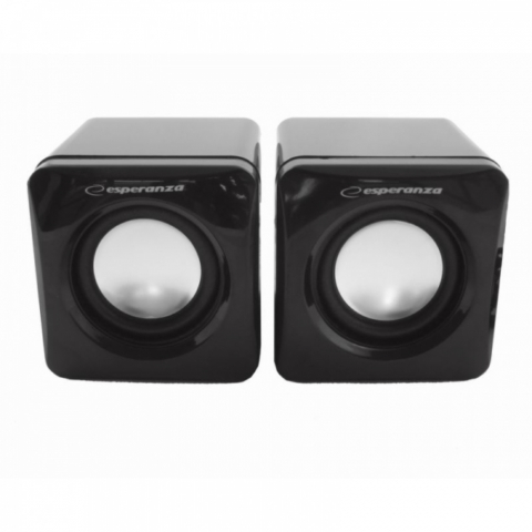 Boxe - Boxe 2.0 stereo, USB, 6W , Esperanza Leggiero, control volum, forma cubica, negre