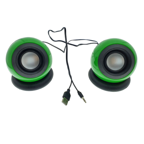 Boxe stereo 2.0, design Globe, 2x 3W, alimentare USB, conectare jack 3.5mm, verzi [3]