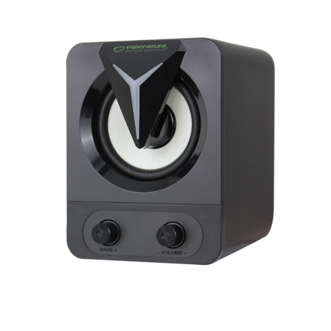 Boxe stereo 2.1, 10W, conectare jack 3.5mm, alimentare USB, Esperanza Rainbow Soprano 95857, iluminare RGB, negre [5]