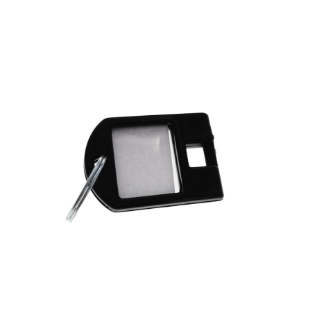 Breloc negru, 40 x 28 mm, cu eticheta de identificare si inel de prindere, Key Ring Tag, din plastic [4]