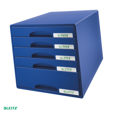 Birotica papetarie - Cabinet 5 sertare Leitz Plus, A4, albastru