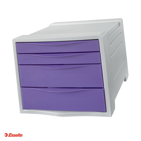 Organizare si arhivare - Cabinet cu sertare Esselte Colour'Breeze, 4 sertare, PS, A4, pentru arhivare, lavanda