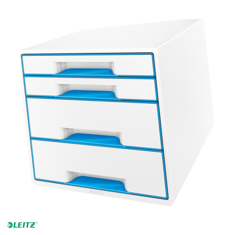 Birotica papetarie - Cabinet cu sertare Leitz WOW, 4 sertare, albastru