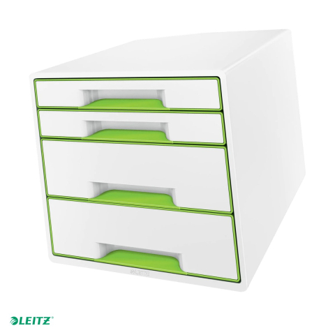 Suporturi pentru documente - Cabinet cu sertare Leitz WOW, 4 sertare, verde