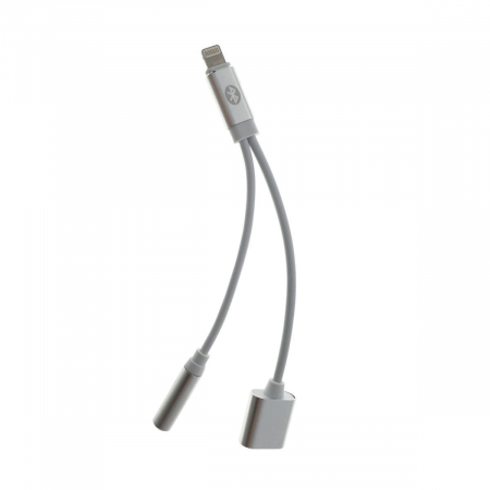 Cablu adaptor 3in1 lightning la jack 3.5mm, incarcare lightning si bluetooth, lungime 10cm [1]