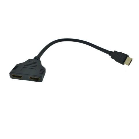 Adaptoare HDMI - Cablu adaptor HDMI splitter, conector HDMI tata la 2 porturi HDMI mama, ADAPTHDMI, pasiv, 25 cm, negru