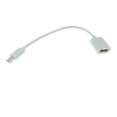 Cablu adaptor OTG USB 2.0 mama la microUSB tata, 12 cm, alb [9]