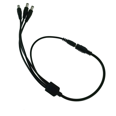 Cablu alimentare splitter 1 la 4, 5.5x2.1 mm, PR-5584-BK, 40cm, CC/DC, pentru strip LED, camere, negru [1]
