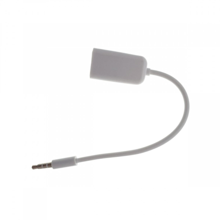 Cablu audio adaptor Jack 3.5mm 4 pin tata la 2 x Jack 3.5mm 3 pin mama, lungime 10cm, alb [2]