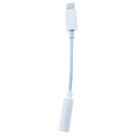 Cablu audio, adaptor Jack 3.5mm mama la conector tip Lightning, Platinet 45645, lungime 5 cm, alb [1]