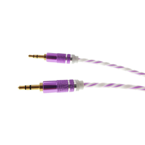 Cablu Audio jack 3.5mm tata - jack 3.5mm tata,stereo,1m,siliconic,alb cu mov [7]
