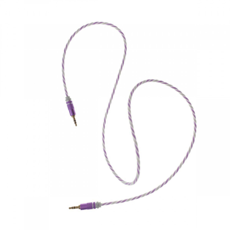 Cablu Audio jack 3.5mm tata - jack 3.5mm tata,stereo,1m,siliconic,alb cu mov [2]