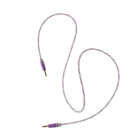 Cablu Audio jack 3.5mm tata - jack 3.5mm tata,stereo,1m,siliconic,alb cu mov [6]