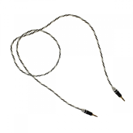 Cu mufa jack 3.5 - Cablu Audio jack 3.5mm tata - jack 3.5mm tata,stereo,1m,siliconic,alb cu negru