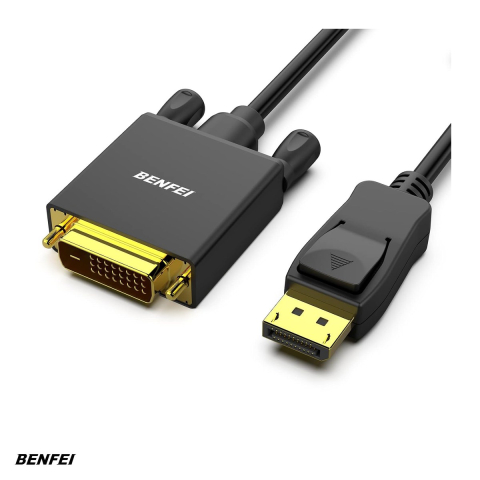 Cablu DisplayPort - Cablu Benfei DisplayPort to DVI (24+1) 0,9 m, lungime 0.9m, Full HD 1080p 1920x1080 @ 60Hz, 32AWG, Negru